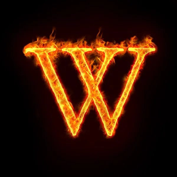 Alfabetos de fogo, W — Fotografia de Stock