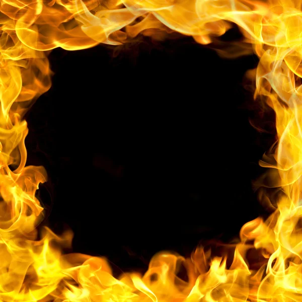 Brand grens met vlammen — Stockfoto