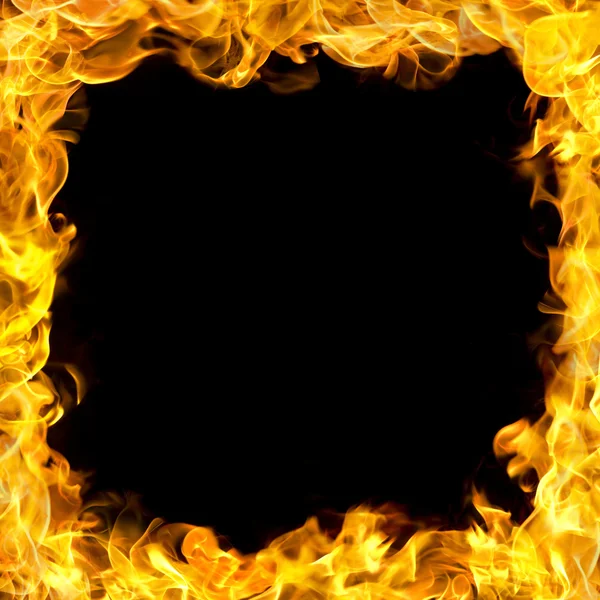 Branngrense med flammer – stockfoto