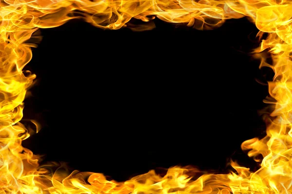 Brand grens met vlammen — Stockfoto