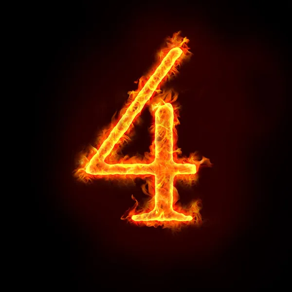 Fire numbers, 4 — Stock Photo, Image