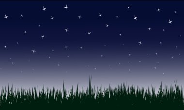 yıldızlı gece vektör çizimler