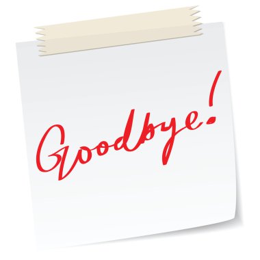 goodbye note clipart