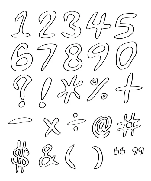 Handwritten numbers — Stock Vector