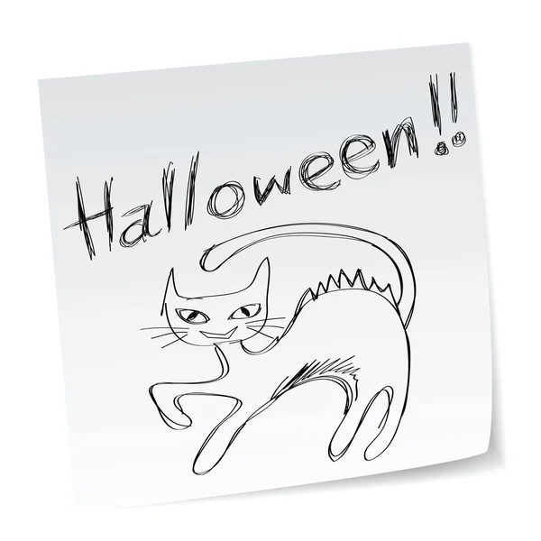 Halloween černá kočka — Stockový vektor