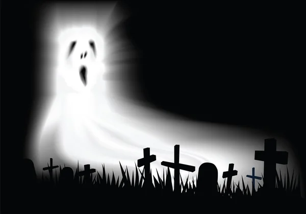 Cemetery ghost — Stock Vector