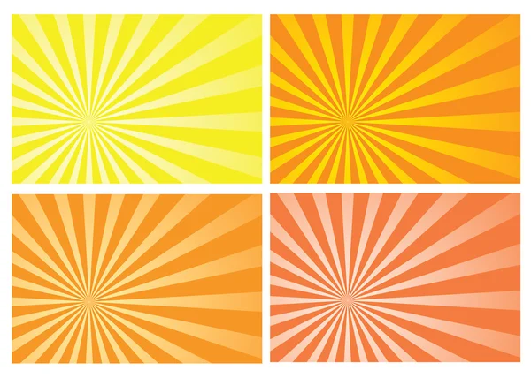 Yellow and orange burst rays background — Stock Vector