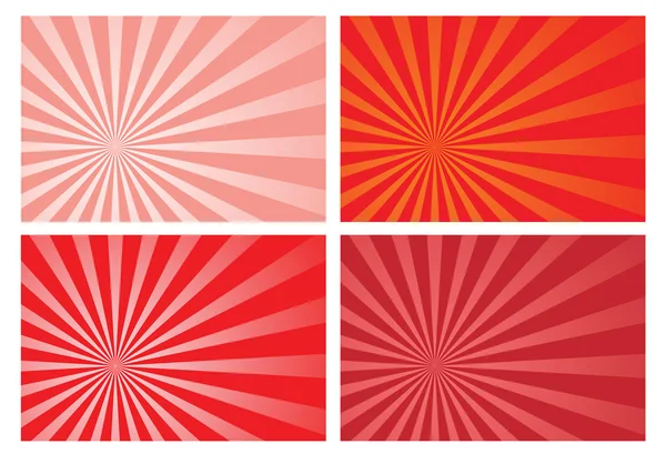 Red burst rays background — Stock Vector