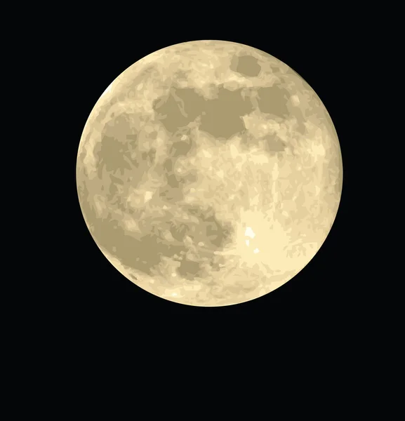 Illustrations vectorielles nuit pleine lune — Image vectorielle