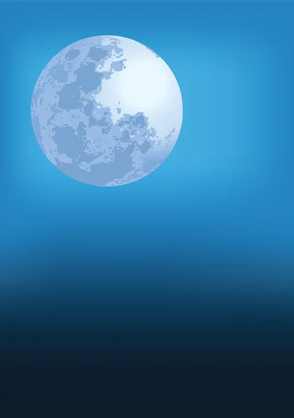 밤에 보름달을 블루, 벡터 일러스트 — 스톡 벡터