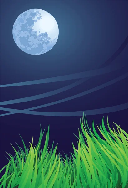 Niebieski księżyc w nocy — Wektor stockowy