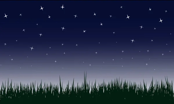 繁星满天的夜晚矢量插图 — 图库矢量图片