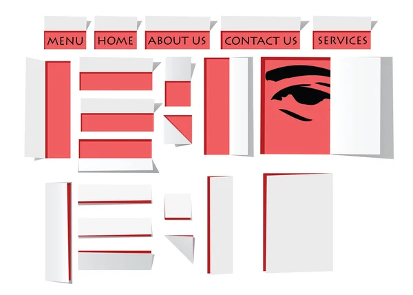 Website-Vorlage-Design im Origami-Papier-Stil — Stockvektor