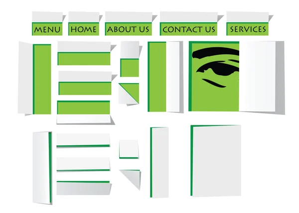 ओरिगामी पेपर शैली में वेबसाइट टेम्पलेट डिजाइन — स्टॉक वेक्टर