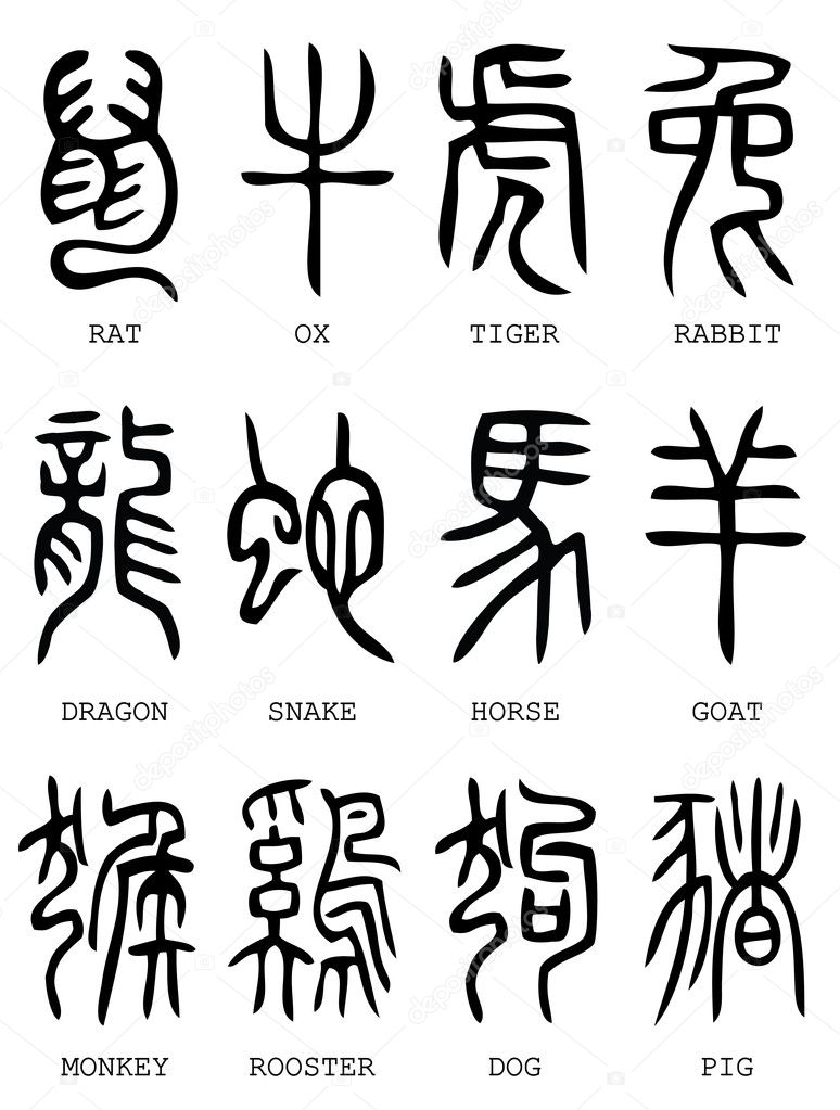 chinese zodiac in seal script