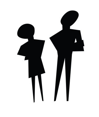 breakup, couple ignores each others clipart