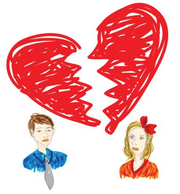 broken relationship drawing in graffiti style clipart