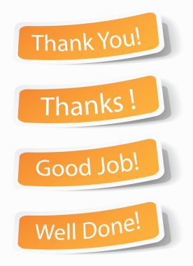 Thank you notes as stickers clipart