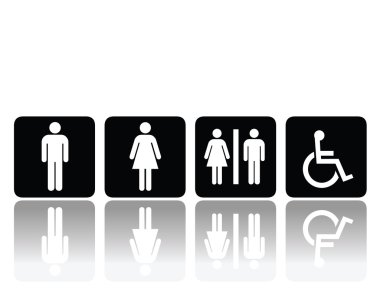 toilet signs, man and woman clipart