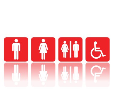 toilet signs, man and woman clipart