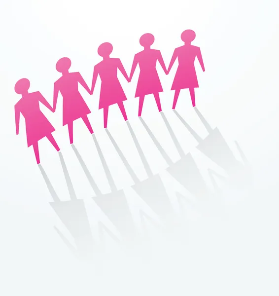 Pink woman cutout paper — Stock Vector