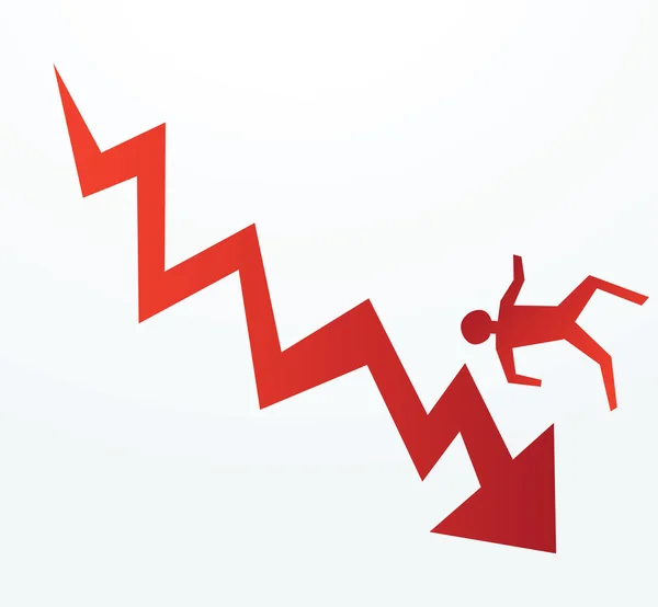 A gazdaság összeomlik, vagy a válság fogalma — Stock Vector