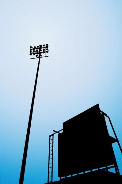 Stadion-Illustrationen mit Silhouetten — Stockvektor