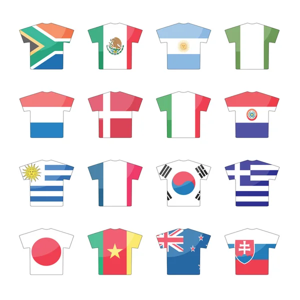 Drapeaux des pays icônes - ensemble 1 de 2 — Image vectorielle