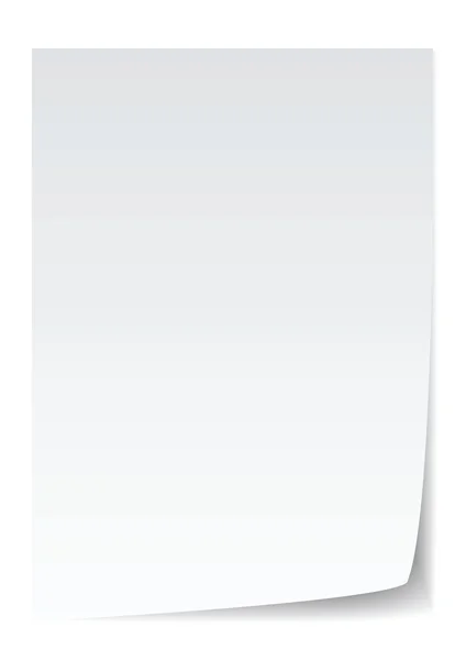 Papier blanc avec page curl — Image vectorielle