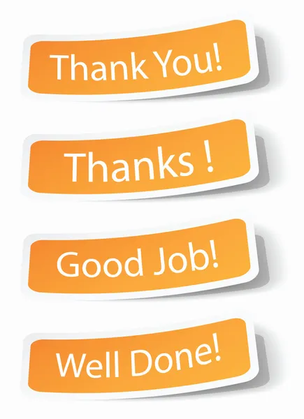 Thank you notes as stickers — Stock Vector