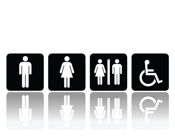 Туалетные знаки, мужчина и женщина — стоковый вектор