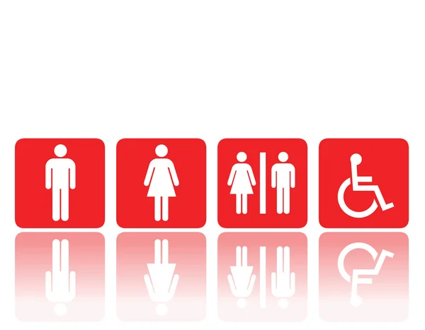 Tuvalet işaretleri, erkek ve kadın — Stok Vektör