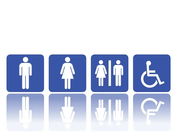 Туалетные знаки, мужчина и женщина — стоковый вектор