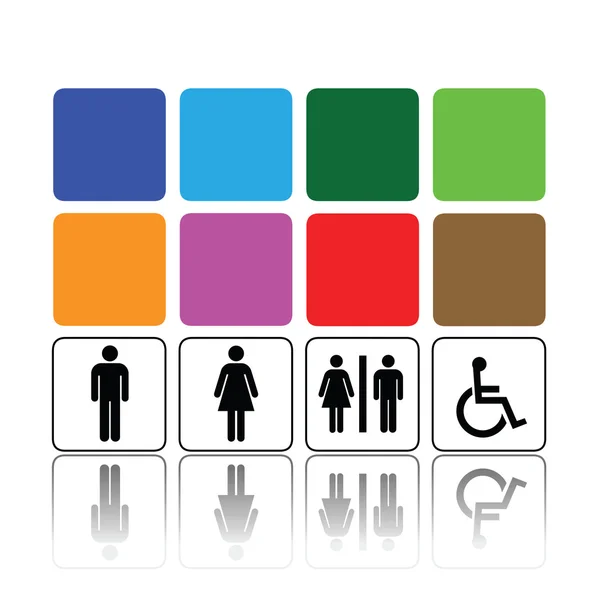 Toilet signs, man and woman — Stock Vector