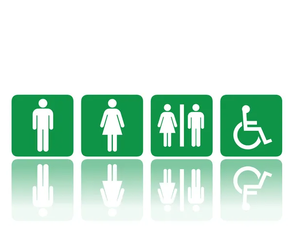 Panneaux de toilettes, homme et femme — Image vectorielle