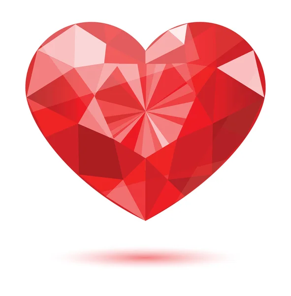 Diamond heart shape — Stock Vector