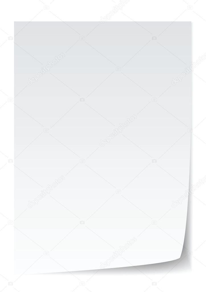blank paper with page curl