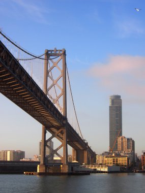 Bay Bridge and San Francisco Cityscape clipart