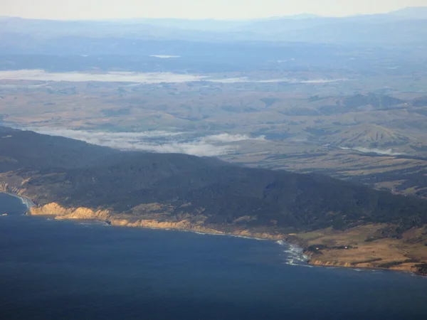 Point Reyes Coast and mountains seen from the air — Stock Photo, Image