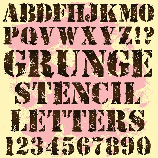 Grunge Schablonenbuchstaben — Stockvektor