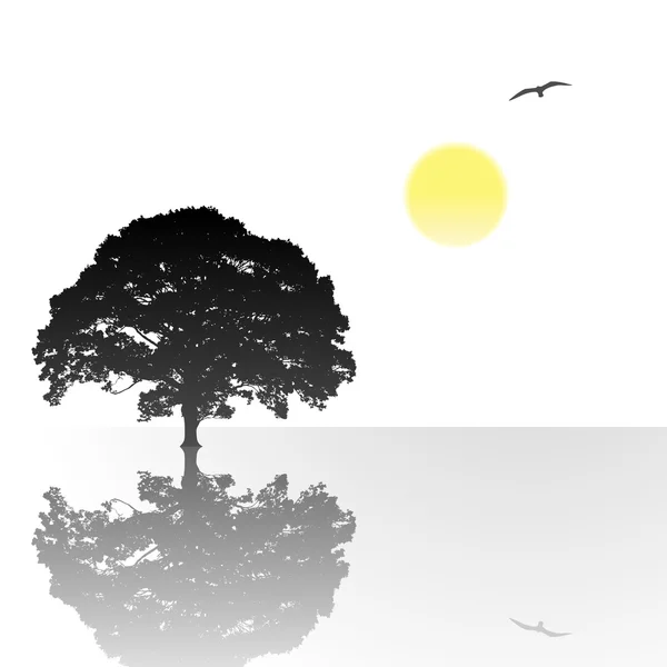 Arbre solitaire — Image vectorielle