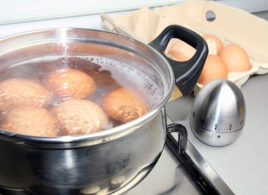 Boiling eggs clipart