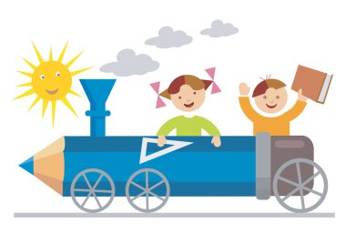 Pupils _crayon_locomotive clipart