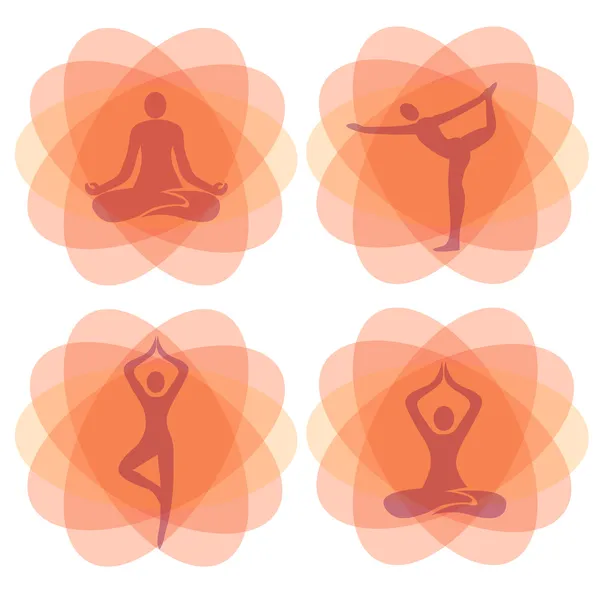 Yoga_positions_backgrounds — Stockvector
