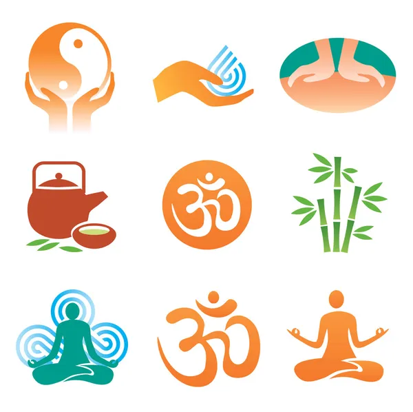 Massage_spa_yoga_icons — Stock Vector