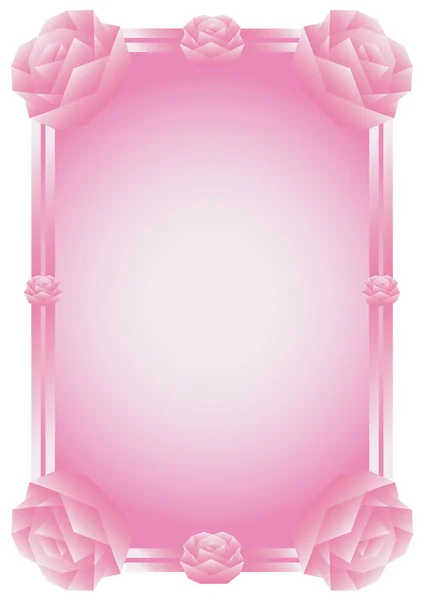 Flower_pink_rose_decorative_frame — Stockový vektor