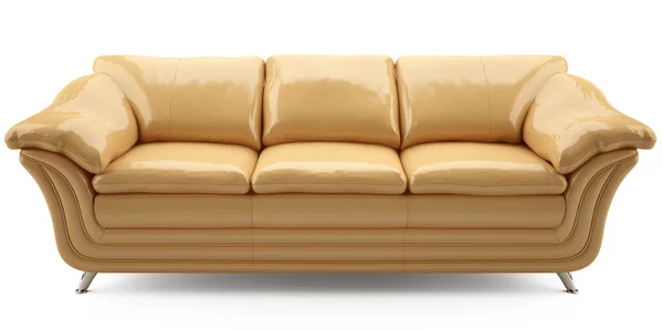 Yellow lither sofa — Stock Photo, Image