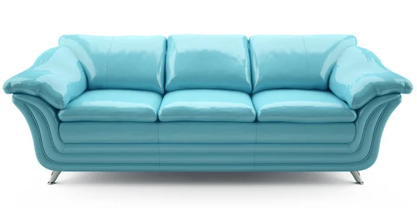 Blue lither sofa — Stock Photo, Image
