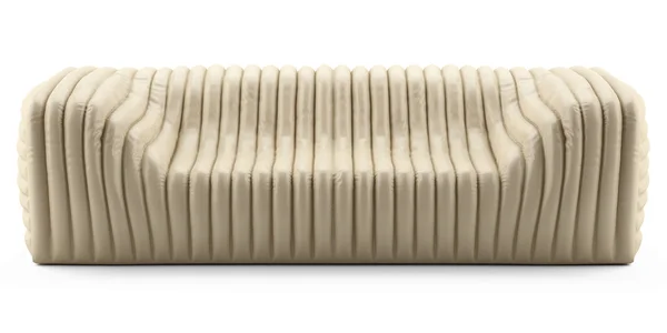 Ola de cuero sofá crema — Foto de Stock