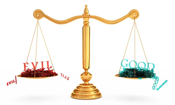 Het evenwicht tussen goed en kwaad — Stockfoto